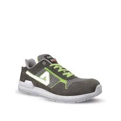 Aimont - Baskets de sécurité basses TUPAC S1P SRC Gris/Vert Taille 45 - Semelle antiglisse 98GRIP - Embout aluminium léger_0