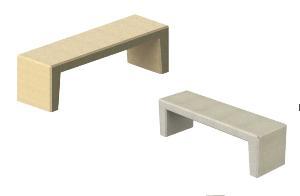 Banquette béton Story - monobloc, 1500 ou 2000 mm, finition gris ou ocre sablé_0