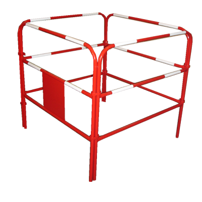 Barrière de chantier pour protection égout - 231E1100 - Peint - Tube diamètre 25 - Dimensions 1m x 1m x 1m_0