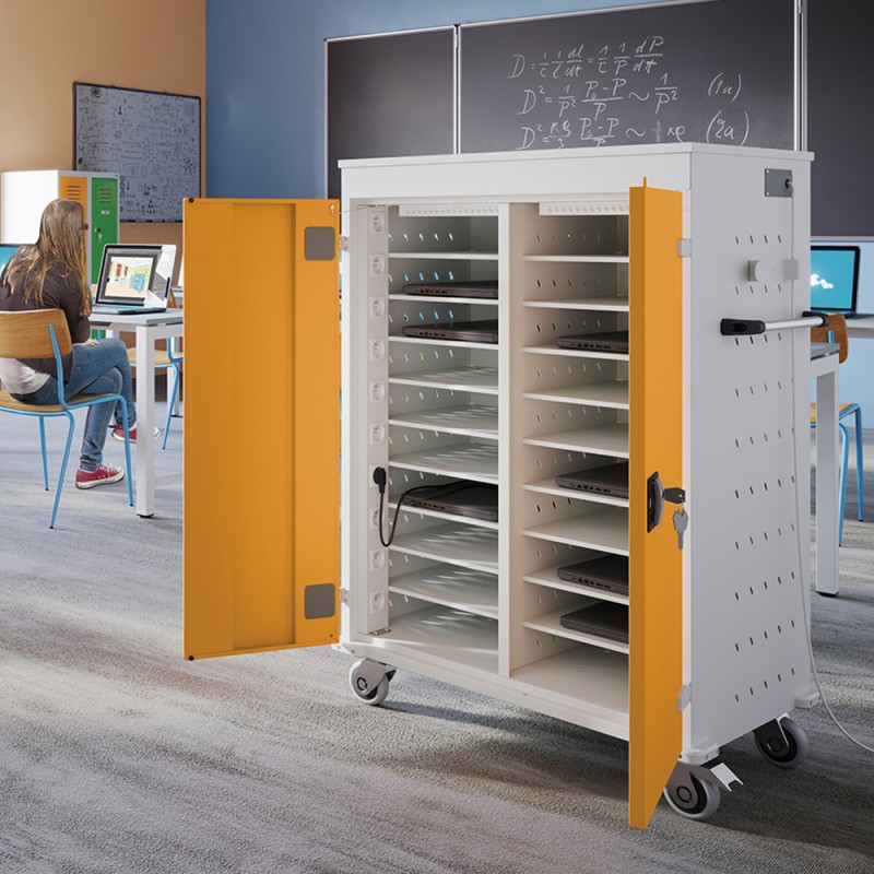 Chariot de recharge mobile - Jusqu'à 30 ordinateurs portables - Pour écoles, bibliothèques et salles de conférences_0