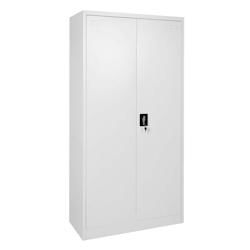 Décoshop26 - Armoire de bureau meuble polyvalent 2 portes verrouillables en métal gris 185x90x40cm 04_0001479 - gris 3000096632694_0