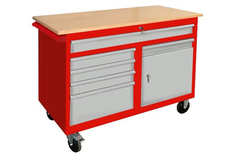 Établi mobile 5 tiroirs + 1 armoire MW Tools DEW12060L5_0