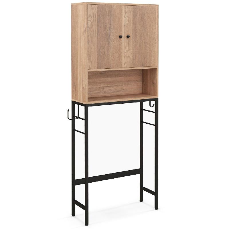 Helloshop26 - Armoire de rangement autoportante pour salle de bain 23 x 63 x 165,5 cm étagères réglables design moderne en métal 20_0017106 - 3000_0