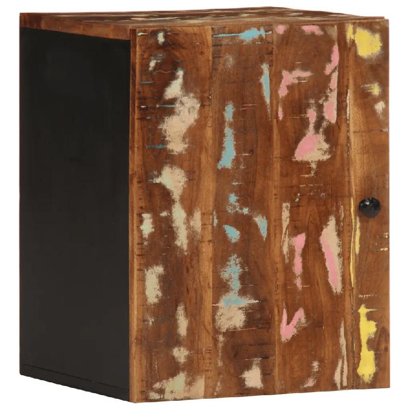 Helloshop26 - Armoire de salle de bain murale compacte rangement 38 x 33 x 48 cm style rustique en bois de récupération multicolore 02_0047129 - Boi_0