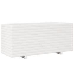 Helloshop26 - Jardinière bac lit surélevé plantes fleurs terrasse jardin 110 x 40 x 49,5 cm bois de pin massif blanc 02_0037343 - 3000214238913_0