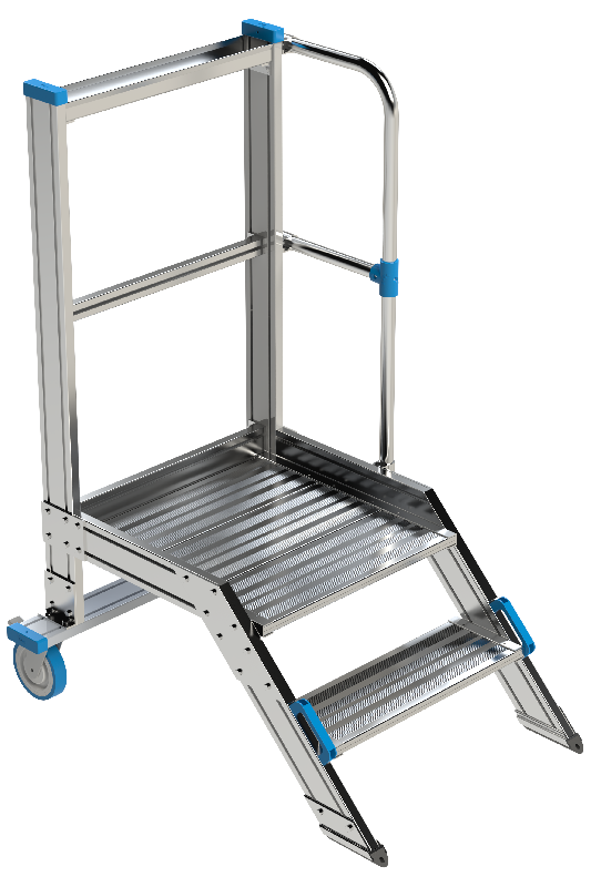 Plateforme de travail en aluminium - Inclinaison 45° - Normée EN131.7 - 600x600 mm antidérapante - 150 kg max_0