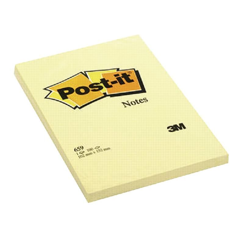 POST-IT® BLOC DE NOTES ADHÉSIVES - 102 X 152 MM - COULEUR : JAUNE (PRIX À L'UNITÉ)