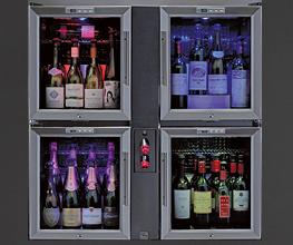 Quad Pod Bar - vin et champagne - 4 vitrines réfrigérées - 32 bouteilles en présentation_0