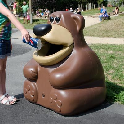 Tidybear - poubelle publique Glasdon - 52 litres avec revêtement en acier galvanisé_0