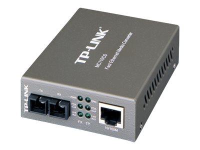 TP-LINK MC110CS - CONVERTISSEUR DE MÉDIA À FIBRE OPTIQUE - 100MB LAN - 10BASE-T, 100BASE-FX, 100BASE-TX - RJ-45 / MODE UNIQUE SC - JUSQU'À 20 KM - 1310 NM