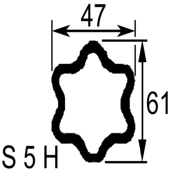 TUBE PROFIL S5H EXTERIEUR LG.1055