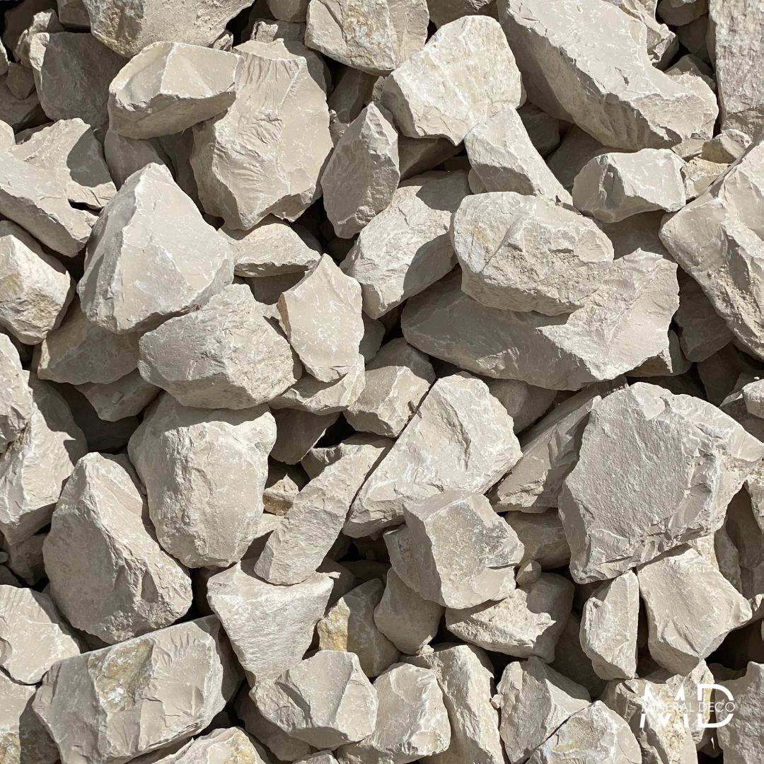 Bloc calcaire ton pierre 80/150 - Pierre à gabion / paillage minéral - Bloc Ambre - Calcaire dur - Granulométrie 80/150_0
