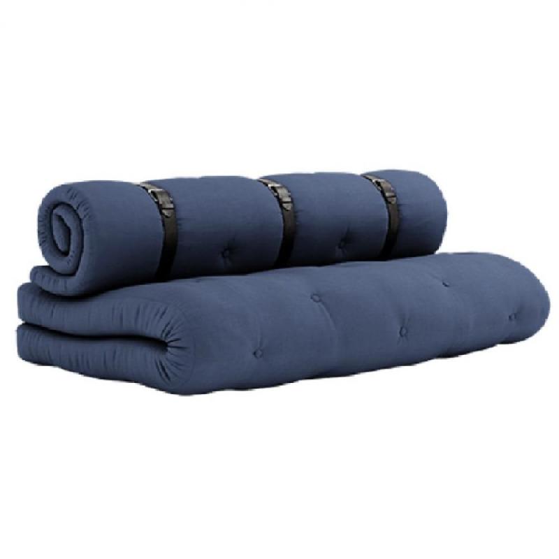 CANAPE FUTON STANDARD CONVERTIBLE BUCKLE-UP SOFA COULEUR BLEU MARINE_0