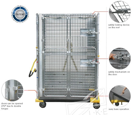 Chariot à plate-forme - Type MODULette SAFE - Revêtement plastique - Surface utile 1150x920 mm - Charge utile 600 kg - Hauteur utile 1670 mm_0