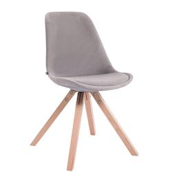Décoshop26 - Chaise de salle à manger design scandinave en velours gris et pieds en bois clair forme carré 10_0003439 - gris 3000251582918_0