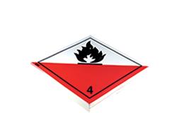 Étiquette de danger classe 4.2 - inflammation spontanée - pour conteneur maritime - 25x25 cm - vinyle avec colle renforcée - réf. 46239_0