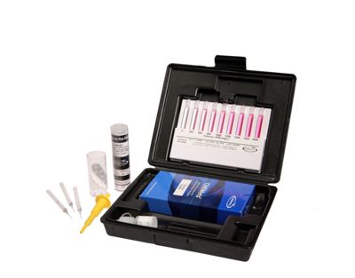 Kit d'analyse visuelle du Chlore (libre et total), mét. DPD 0-400/0-2000 ppm.Type: CHEMets. Kit. 30unités, marque Chemetrics - Ref.: NBD005_0