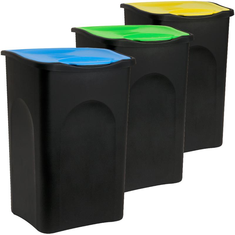 Deuba Poubelle 60 litres 5 couleurs Collecteur de déchets Avec couvercle 