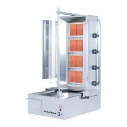 Machine à kebab 4 feux Gaz avec volet PREMIUM / GOLDINOX - gris inox 3701770822386_0