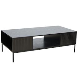 Oviala Business Table basse en acier et MDF décor mélaminé 150 cm noir - noir Bois massif 112187_0