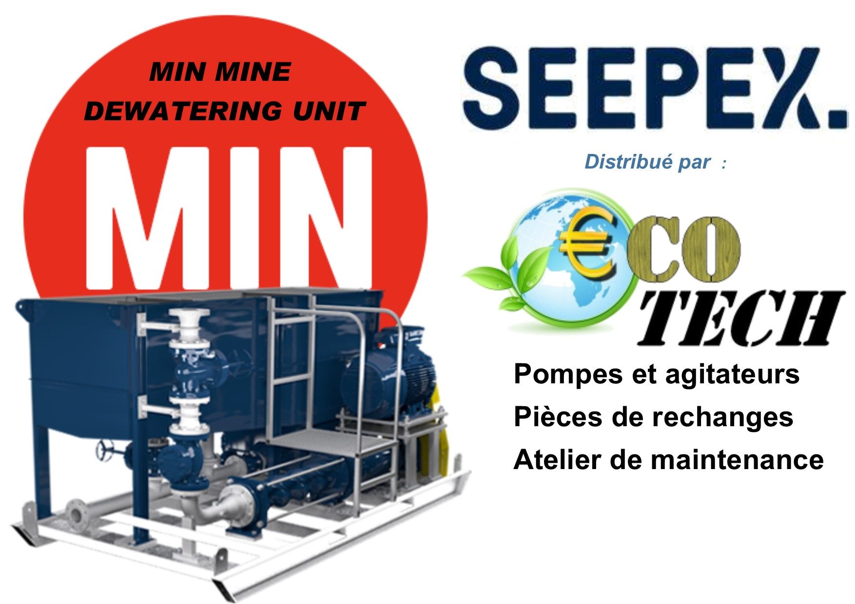 Pompe a vis unité de déshydratation de mine seepex france_0