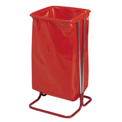 Support sac poubelle d'intérieur sur pied rouge sans couvercle 110 L_0