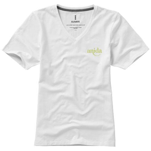 T-shirt bio manches courtes pour femme - Kawartha 38017010 - col V, tissu extensible, coton biologique_0