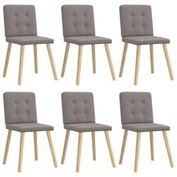 VidaXL Chaises à Manger Lot De 6 Taupe Tissu - gris 8721158568892_0