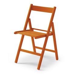 Yelloo - Chaise LIBRO couleur ORANGE, peu encombrante, en hêtre massif - orange Bois massif 942_0