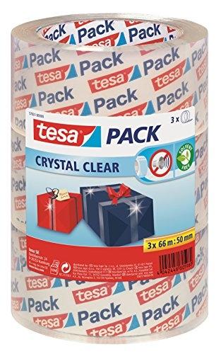 TESAPACK® CRYSTAL CLEAR (57831) - Ruban adhésif de signalisation en PVC - Fixation extra-forte 66m x 50mm_0