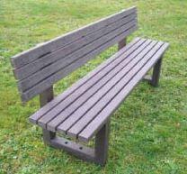 Banc urbain en plastique recyclé Séville - 150 cm ou 200 cm - coloris marron_0
