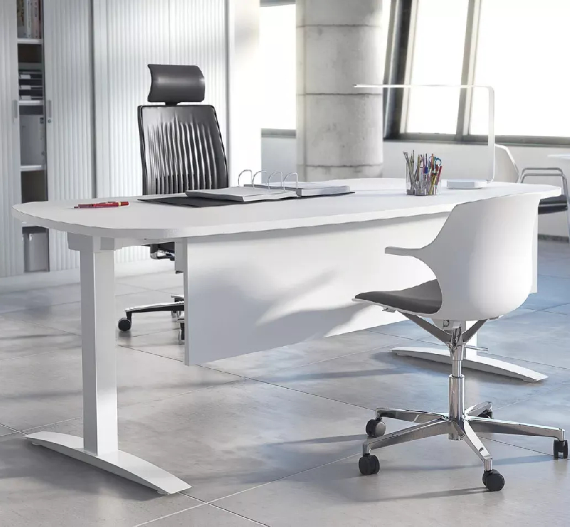 Bureau individuel So Adra - Design contemporain - Plateau mélaminé, stratifié ou phénolique_0