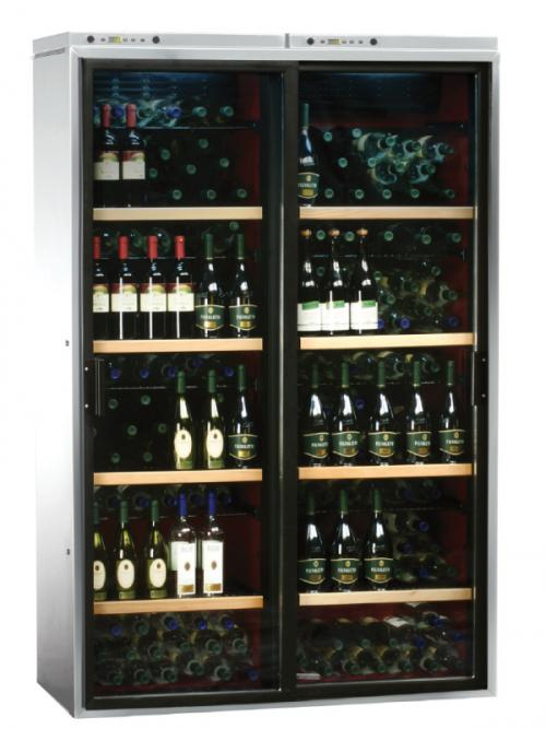 Cave à vin de présentation - froid statique - portes anthracite ou inox - capacité jusqu'à 276 bouteilles_0