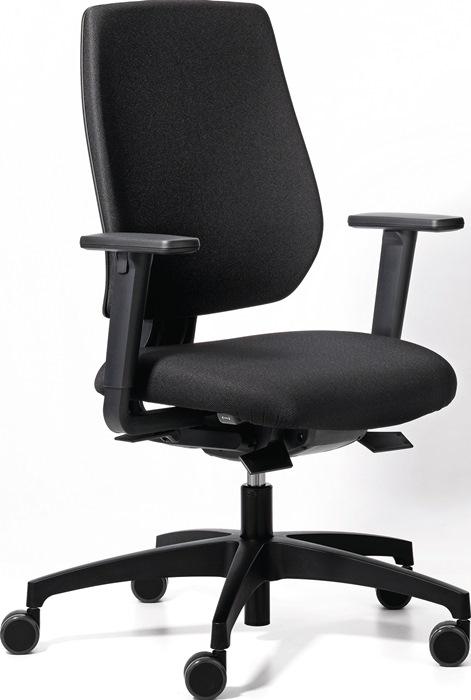 Chaise de bureau pivotante avec technique synchrone noire 390-510 mm avec accoudoirs Capacité charge 110 kg DAUPHIN_0