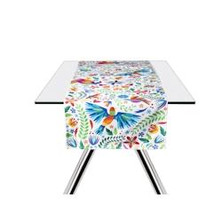 Chemin de table Excelsa Mexican Flowers coton 45x140 cm multicolore - multicolore textile 66713_0