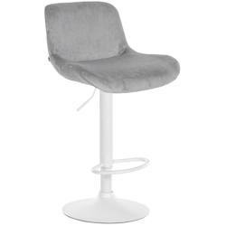 CLP Tabouret de bar Solon blanc Gris/Velours - gris textile 326120_0