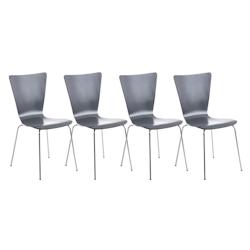 Décoshop26 - Lot de 4 chaises de cuisine salle à manger empilable en bois gris et structure stable à quatre pieds en métal 10_0003170 - gris 30002_0