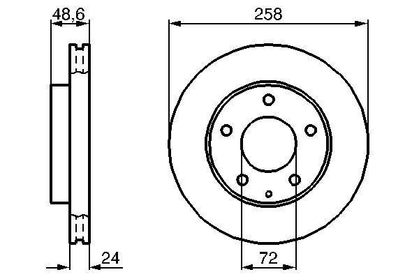 Disque de frein ventilé BOSCH 0986478227 - boîte de 2 disques - côté avant - 5 trous - épaisseur 24 mm_0