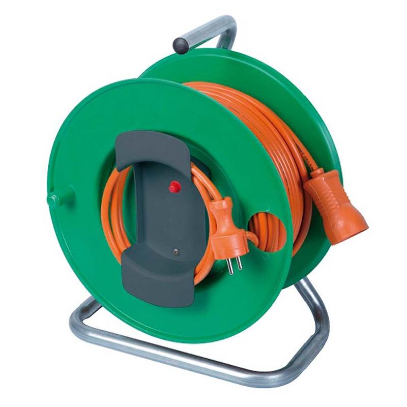 Enrouleur de câble électrique 40 m - 3100 W - IP20 - HO5VVF - 3G1.5 - avec protection enfant et poignée de transport_0
