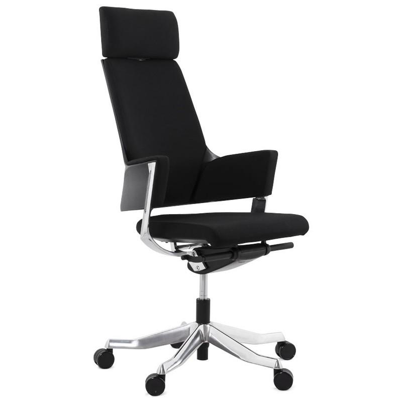 FAUTEUIL DE BUREAU EN TISSU LOUNGE 132CM NOIR - PARIS PRIX_0