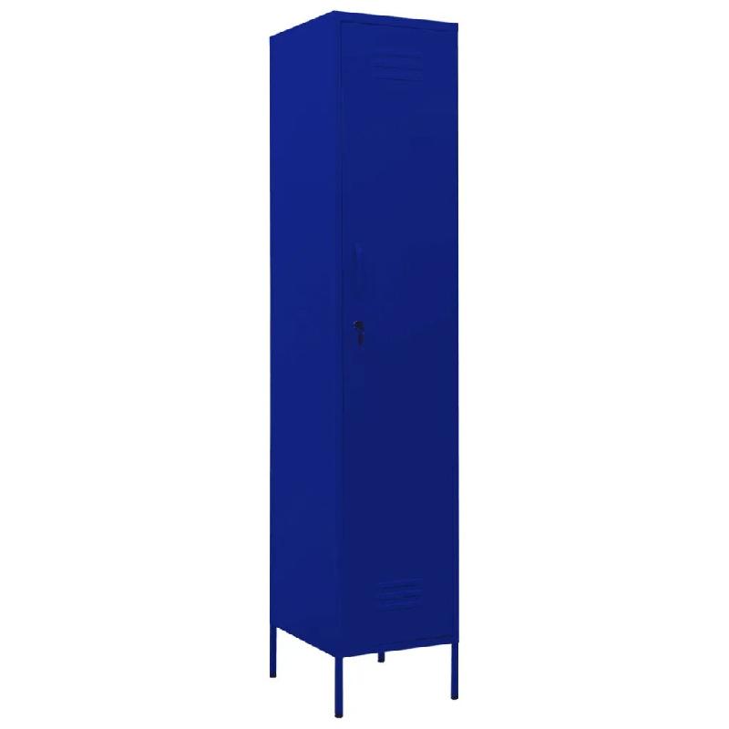 Helloshop26 - Armoire à casiers moderne 35 x 46 x 180 cm avec 4 étagères ajustables bureau en acier bleu marine 02_0046886 - bleu acier 3000234478382_0