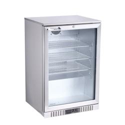 METRO Professional - Réfrigérateur de boissons sous comptoir GBC3001S avec porte vitrée, inox/verre, 127L, thermostat numérique, argent_0
