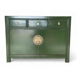 OPIUM OUTLET Asia Meubles Commode Buffet Armoire de mariage sideboard console chiffonnier 33083 vert asiatique chinois oriental entièrement monté -_0