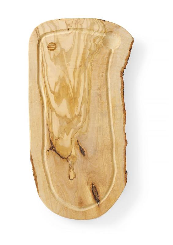 Planche à découper avec rigole en bois d'olivier - 400x250x18 mm - Réf. 505212_0
