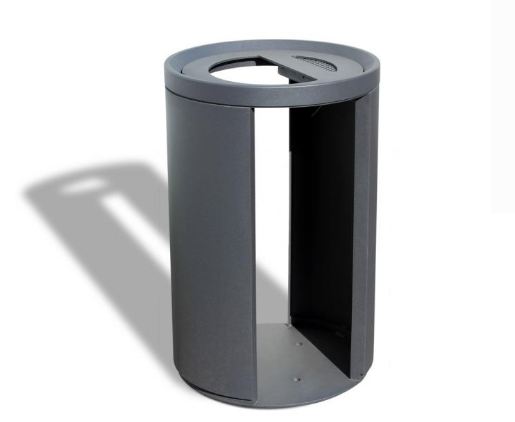 Poubelle publique - Canebière COR3800 - 100L avec cendrier intégré et porte-sac pivotant_0