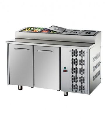 Table réfrigérée avec saladette - 2, 3 ou 4 portes - Profondeur snack - Acier inox AISI 304_0