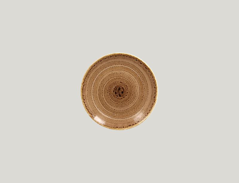 ASSIETTE COUPE PLATE ROND MARRON PORCELAINE Ø 15 CM TWIRL RAK