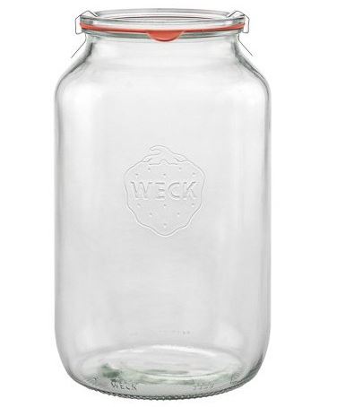 4 bocaux en verre weck® tubes® 3 litres diam. 100 mm avec couvercles en verre et joints diamètre 100 (clips non inclus)_0