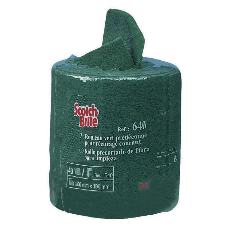 40 TAMPONS ABRASIFS PRÉDÉCOUPÉS RÉCURAGE COURANT SCOTCH-BRITE VERT 20 X 10 CM