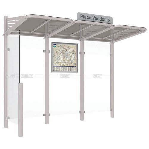 ABRI BUS CONVIVIALE 3 M BARDAGE GAUCHE - GRIS 7044 - PROCITY